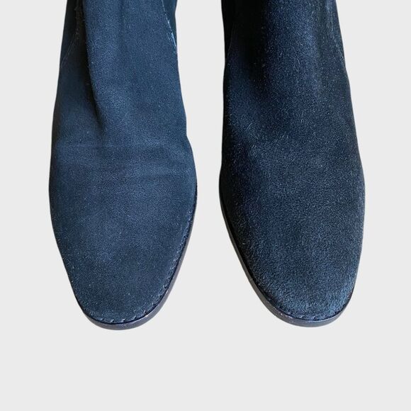 Marc Fisher Razzle Suede Ankle Boots Women's Size 6.5 Black Leather Buckle - Picture 4 of 16